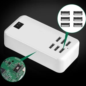 Multi 6-Ports USB Phone Charger Socket Fast Charging Station Adapter US/EU Plug - Photo 1 sur 9