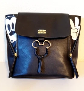 Bioworld Disney Mickey Mouse 90th Anniversary Black Zipper Detail Mini Backpack - Picture 1 of 9
