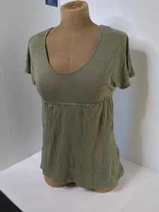 Decree Green Short Sleeve Tribal Shirt Partially Transparent Sz Small Open Back - Picture 1 of 16