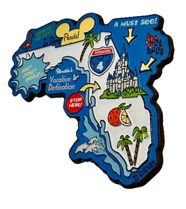Walt Disney World Florida Urlaubsziel Karte WDW Schloss Kühlschrankmagnet RAR - Bild 1 von 7