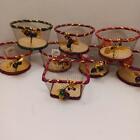 Red ,Green & Gold Small Empty Gift Baskets Wire Christmas Fall 5-1/2" x 3" Lot 8
