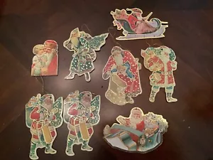 Merrimack & Heiligabend Vintage Karton Weihnachtsmann 2-seitige Ornamente - Bild 1 von 7
