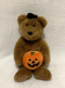 TY Beanie Buddy Hocus Bear 14" Plush Halloween Pumpkin Spider Stuffed Animal - Picture 1 of 7