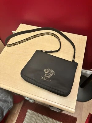 Versace Parfums Medusa Black Faux leather Crossbody Shoulder Bag Purse NEW - Image 1 of 4
