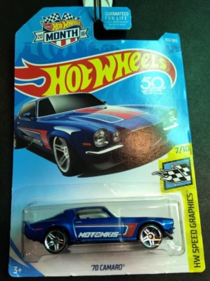 2018 风火轮 HW Speed Graphics '70 CAMARO 蓝色 Hotchkis VHTF 月卡 — 第 1/2 张图片