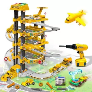 Kid 4 Storey Car Parking Garage with Spiral Ramp Construction Tool & Playmat Toy - Picture 1 of 11