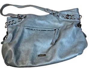 Large Grey JESSICA SIMPSON Faux Leather CrossBody Shoulder HANDBAG Purse 15x11x - Picture 1 of 13