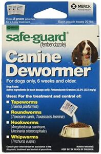 SAFE-GUARD fenbendazole Canine Dewormer for Dogs 2gm pouch ea. pouch treats 2...