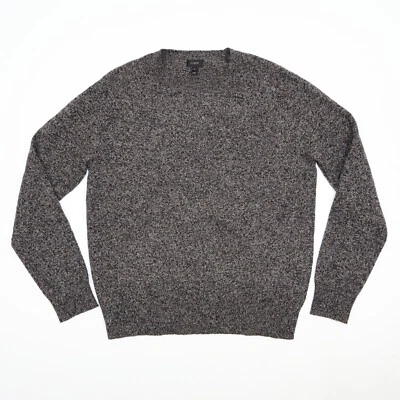 J. Crew Men's Size M 100% Lambs Wool Soft Long Sleeve Sweater Gray Black - Image 1 of 4