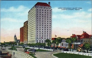 Upper Broadway Bluff View Corpus Christi Texas Postcard Unposted - Imagen 1 de 2