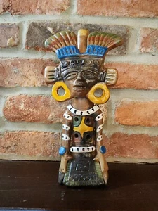 Aztec Mayan Figure Clay Flute Folk Art Pottery - Picture 1 of 6