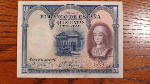 1927 BANK OF SPAIN 500 PESETAS NOTE VERY FINE CIRCULATED 500P Bill BUY IT NOW! Cover