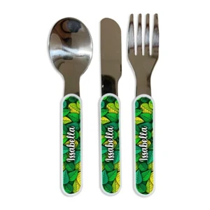 Personalised Cutlery Set Printed Gift Baby Toddler Christening Birthday Gift 20 - Picture 1 of 5