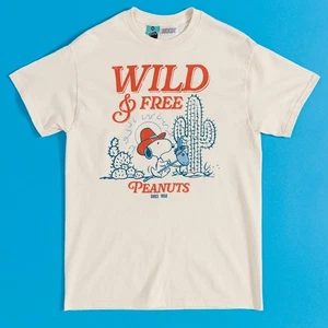 Offizielles Peanuts Snoopy Wild And Free Natural T-Shirt: S, M, L, XL, XXL, 3XL - Bild 1 von 4