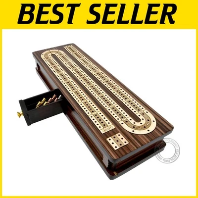 Elegant Cribbage Board & Box in Rosewood with Magnetic Lock - 12-Inch Design - Image 1 of 4