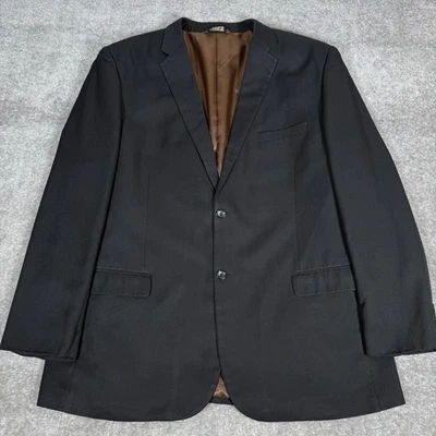 Caravelli Suit Jacket Men's 48L Black 2 Button Oxford 2B Superior 150s Blazer - Image 1 of 4