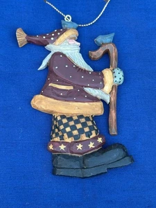 Williraye Studio Christbaumschmuck Weihnachtsmann mit karierter Hose blau Vögel - Bild 1 von 2