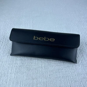 BEBE WOMEN'S MEN’S SUNGLASSES EYEGLASSES BLACK SEMI HARD FLIP CASE BLACK FELT - Picture 1 of 12