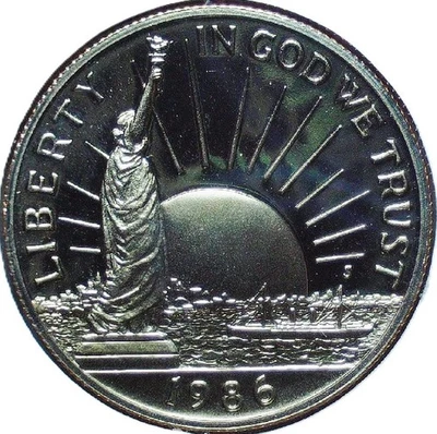 1986 S STATUE OF LIBERTY COMMEMORATIVE U. S. 50 ¢ - CLAD - CMHD 107 - Image 1 of 4