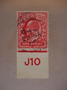 KEVII SG219 1d SCARLET DEFINITIVE WITH CONTROL SINGLE J10 GEBRAUCHT - Bild 1 von 1