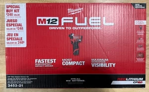 New! Milwaukee M12 FUEL SURGE 12V 1/4" Brushless CordlessDriver Kit (3453-21) - Picture 1 of 4