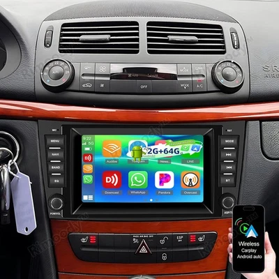 Für Mercedes-Benz E Klasse W211 2002-2009 Autoradio Carplay GPS Navi Android 15 - Bild 1 von 4