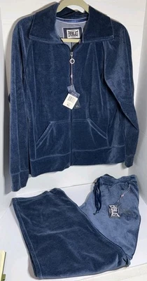 Everlast бархата трек костюм женщин L брюки и XL полный молнии куртка джинсовой ткани вересковый - Изображение 1 из 4