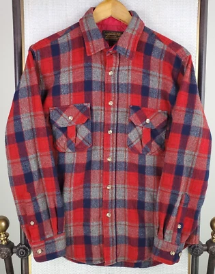 VTG EDDIE BAUER Mens Size Large 100% Wool Plaid Button Front Sport Shirt Plaid - Image 1 of 4