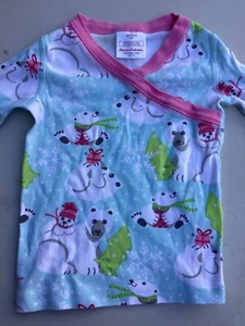 Hannah Anderson Blue, White & Pink Polar Bear Top Girls SZ 4  Long Sleeve - Picture 1 of 8