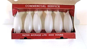 NEW 6 GE 25 Watt Bent Tip Satin Light Bulbs Candelabra E12 Frost Long Life VTG - Picture 1 of 6