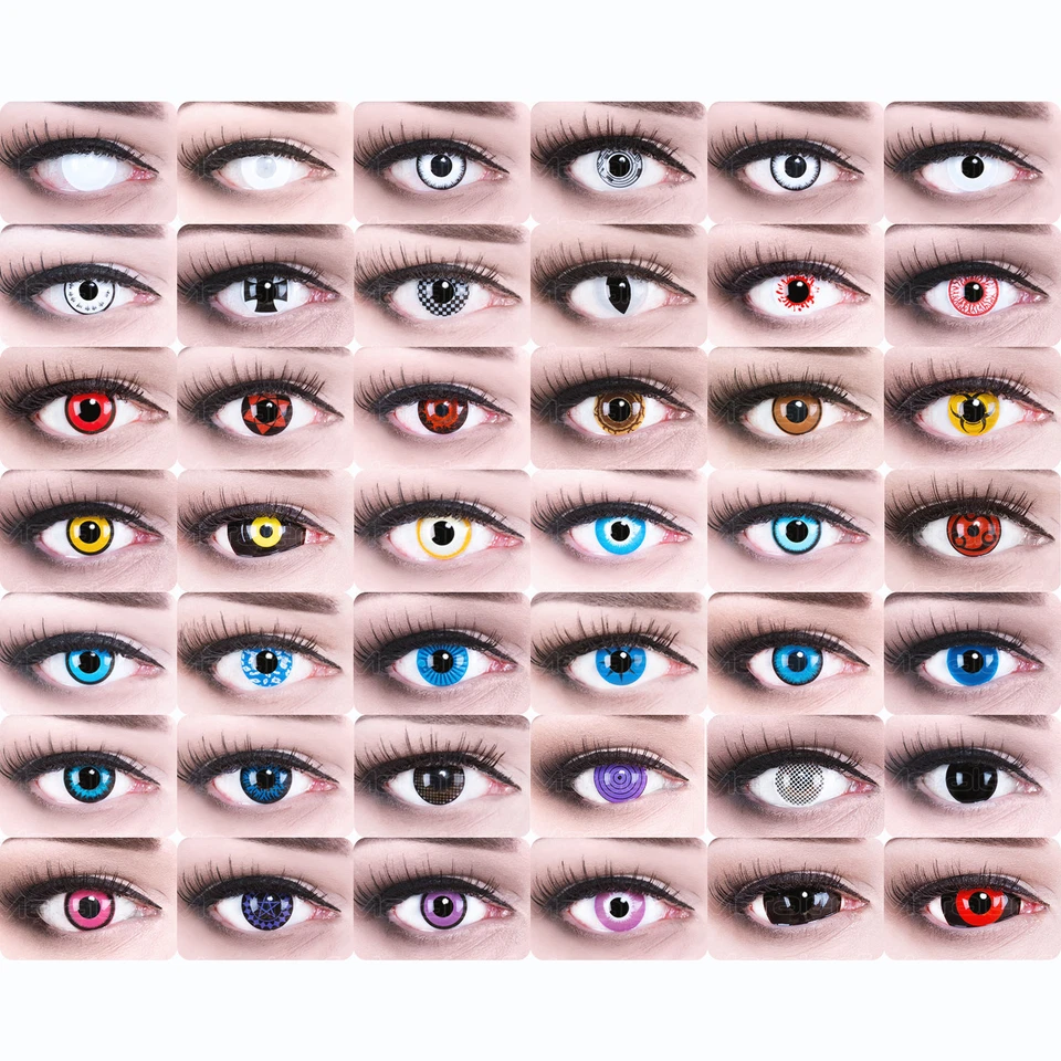 Farbige Kontaktlinsen crazy Funlinsen für Fasching Maske Kostüm Motiv Halloween