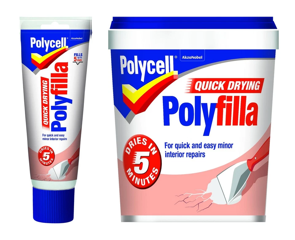 Polycell Polyfilla Quick Drying Filler - Ready Mixed - Tube or Tub - Image 1 of 1