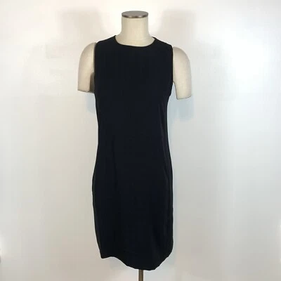 VINCE Sleeveless Shift Dress in Black LBD Seamed ZipperBack Size US 10 Pockets - Image 1 of 4
