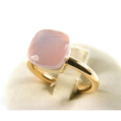 Anillo de piedras preciosas de cuarzo rosa corte cojín 925 anillo para mujer regalo de Navidad Foto 1 de 4