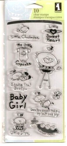 Estampillas transparentes INKADINKADO Little Cupcake bebé niña Lil Diva frases dulce guisante Foto 1 de 1