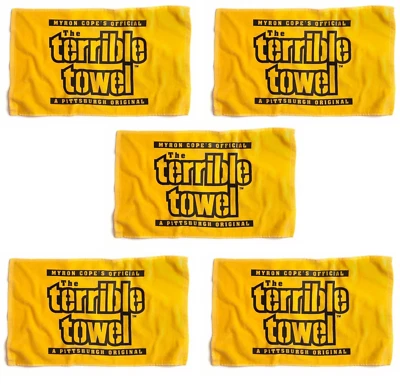 Lote 5 Toalla Terrible Myron Cope Amarilla Oro 25" Pittsburgh Steelers Original Foto 1 de 2