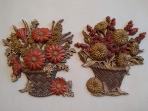 1970s Vintage Plastic Wall Hangings Burwood Products Company Set Of 2 - Picture 1 of 21