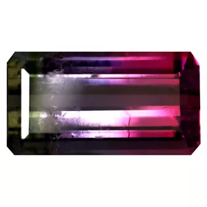 3,97 ct Achteck (13 x 7 mm) unbeheizt / unbehandelter Wassermelone Turmalin - Bild 1 von 2