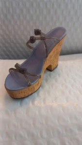 Just The Right Shoe By Raine Cork Wedge Mini Figurine 25093 - Picture 1 of 9