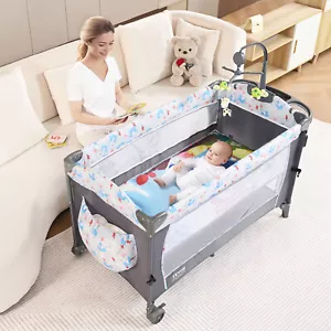 VEVOR Lit Bébé Berceau Cododo Charge 35 kg Lit Pliant avec Kit d'Accessoires - Afbeelding 1 van 12
