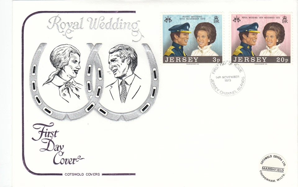 Princess Anne Wedding GB Jersey Cotswold FDC 1973 (141851) - Image 1 of 1