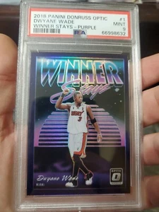 DWAYNE WADE 2018 OPTIC WINNER STAYS PURPLE PRIZM REF #1 HEAT PSA 9 MINT🔥 - Picture 1 of 1