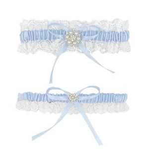 Blue Lace Garter Belt Set Bridal Wedding Garter Gift for Bride - Picture 1 of 3