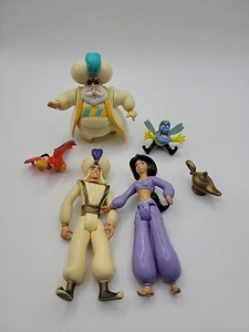 Vintage 1993 Aladdin, Genie, Jasmine, Prince Ali, Lago PVC Mattel Disney Figures - Picture 1 of 6