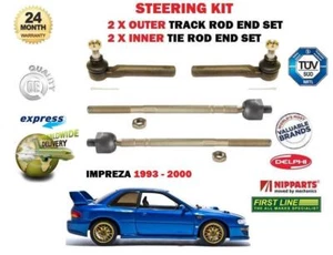 FOR SUBARU IMPREZA 1993-2000 2x OUTER & 2x INNER STEERING TRACK RACK TIE ROD END - Picture 1 of 2