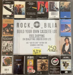 $1 and UP ARENA ROCK VAN HALEN PINK FLOYD RUSH ZEP BUILD YOUR LOT CASSETTE TAPES - Picture 1 of 397