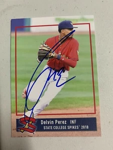 Delvin Perez 2018 Signed State College Spikes Team Card - Picture 1 of 1