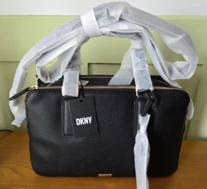 DKNY BLACK Medium TEAGAN TRIPLE COMPARTMENT SATCHEL HANDBAG - Picture 1 of 8