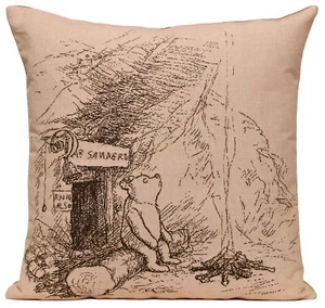 French Tapestry Throw Pillow Cover 19x19 in Winnie at the Firecamp Cushion Cover - Picture 1 of 9