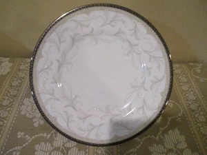 Waterford Brocade 8" Salad Plate w/Greek Key Silver Rim/China Leaf Design (1pc) - Picture 1 of 5